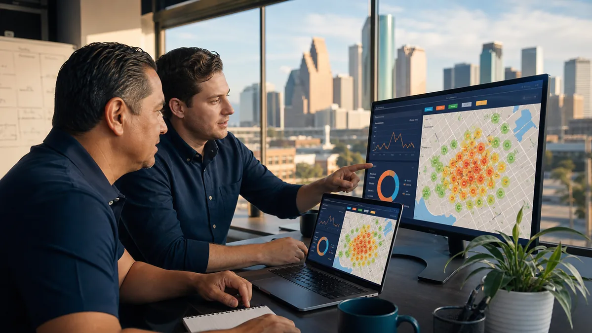 Houston business owner and SEO strategist reviewing local search performance
