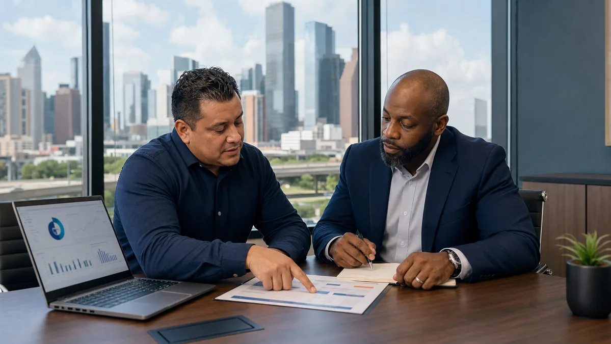 Houston business leaders comparing managed IT coverage