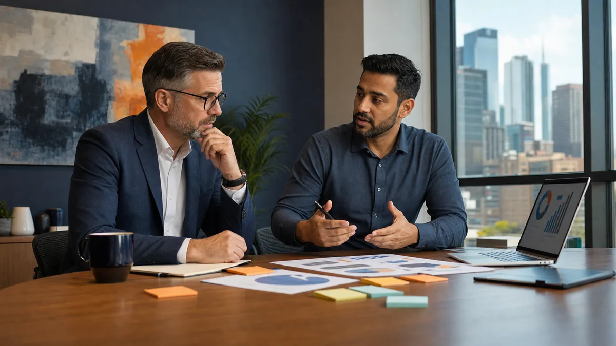 Business leaders comparing outsourced and in-house IT models